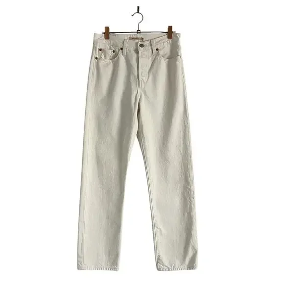 Levi's Wedgie Straight Ankle Jeans Off White Sz 26 Americana Heritage Chic Vibe - Picture 2 of 10